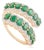 Natural 2 Ct Emerald Open Face Diamond Chic Cocktail Ring Size 5.5 in 14k Gold For Sale