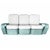 Mid-Century Modern 1950s Restored Teal 6-Strand Square Pretzel Rattan Sofa & Lounge Chair Livingroom Set For Sale - Image 3 of 7