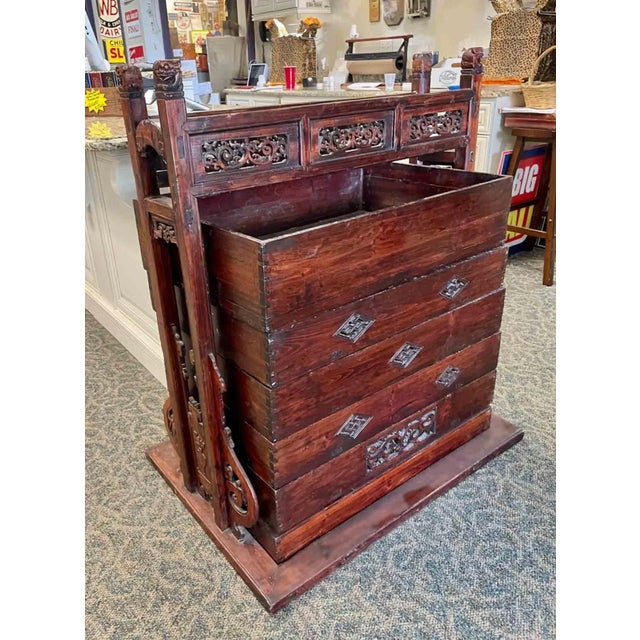 Wood Antique Wedding Chest For Sale - Image 7 of 8