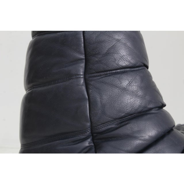 Vintage Togo Ligne Roset 2 seater sofa by Ligne Roset designed by Michel Ducaroy in blue leather. This is an original...