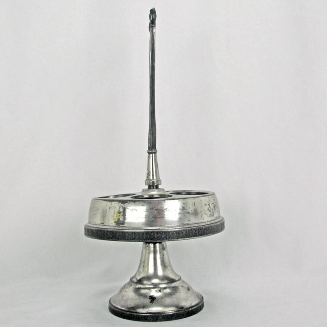 Victorian Egyptian Revival Aurora Silverplate Cruet Condiment Stand Circa 1870 For Sale - Image 3 of 10
