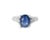 14K White Gold Sapphire Diamond Tulip Engagement Ring Metal: 14K White Gold Center Stone: Oval Natural Sapphire - 1.8...