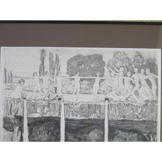 1912 Max Klinger Black & White Lithograph Poster German Ehrenurkunde For Sale - Image 4 of 9