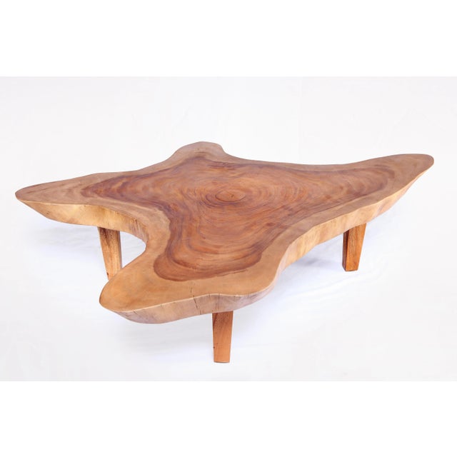 Modern Free Form One Slab Living Edge Coffee Table 7 For Sale - Image 3 of 7