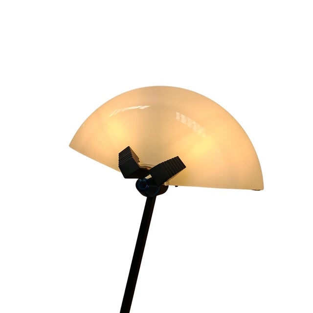 Industrial Vintage Industrial Iron and Murano Glass Floor Lamp, 1975 For Sale - Image 3 of 16