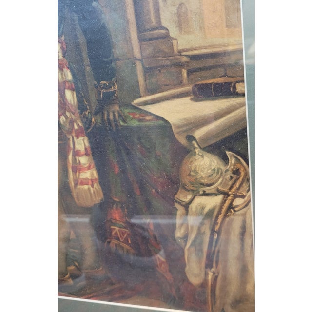 Large Antique Print in Ornate Gothic Frame For Sale - Image 4 of 12