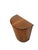 A beautifully sculptural vintage hamper with the clean geometry and warm wood character associated with Mid-Century Modern...