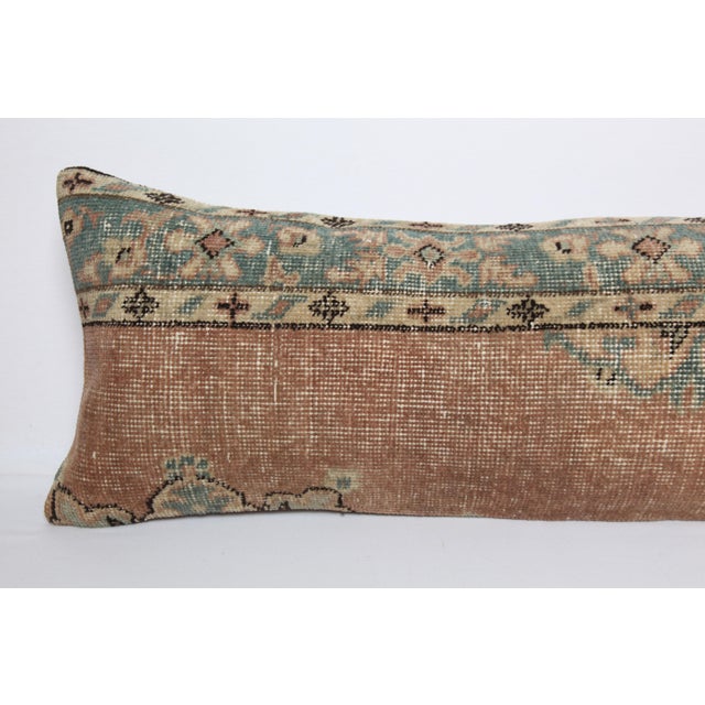 Textile Handmade Muted Tones Vintage Rug Pillow Cover -14'' X 47'' For Sale - Image 7 of 11