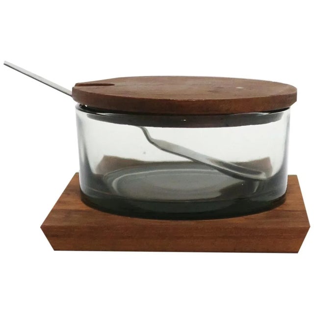 Scandinavian Modern Danish Modern Condiments Dish with Italian Spoon from Capri For Sale - Image 11 of 11