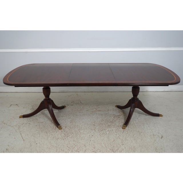 Henkel Harris Mahogany Model 2207 Double Pedestal Dining Table For Sale - Image 11 of 18