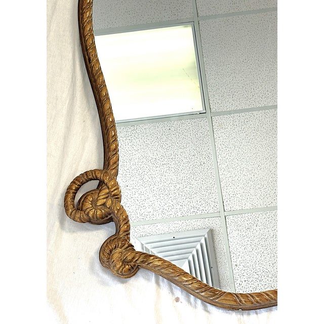 Gold Vintage Hollywood Regency Gold Rope Motif Wall Mirror For Sale - Image 8 of 15