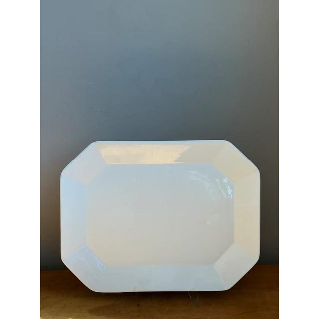 Vintage White Ceramic Serving Platter For Sale - Image 12 of 12