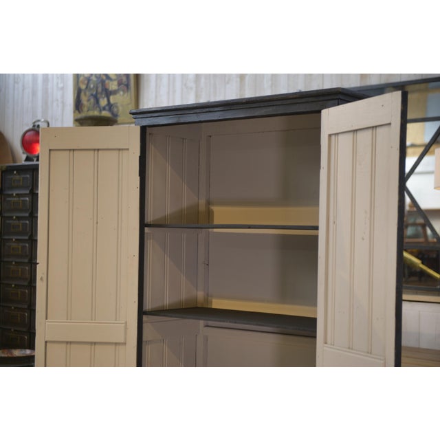 Black Vintage Patinated Wardrobe, 1950s For Sale - Image 8 of 15