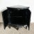 Chinese Black Lacquered and Hand Laminated Demi Lune Cabinet/Side Table For Sale - Image 4 of 9