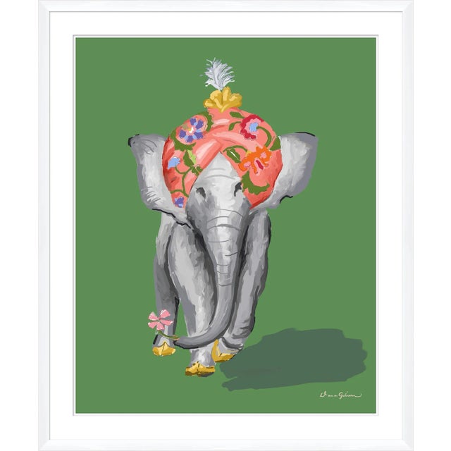 Contemporary Procession in Green By Dana Gibson, Framed Art Print For Sale - Image 3 of 3