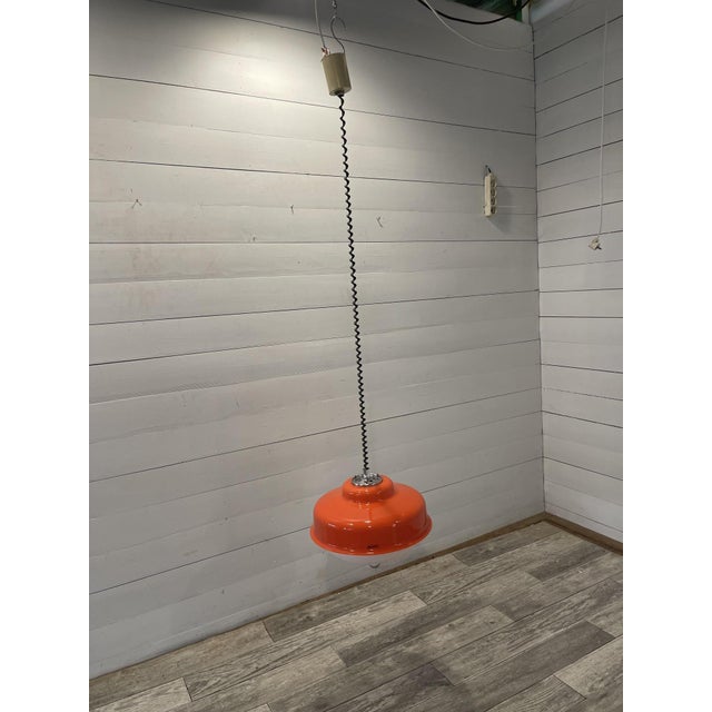 Vintage Italian Space Age Pendant Lamp in Orange from Meblo, 1970s For Sale - Image 9 of 10