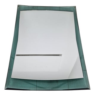 Mirror in Aqua Green Glass, 1960s For Sale