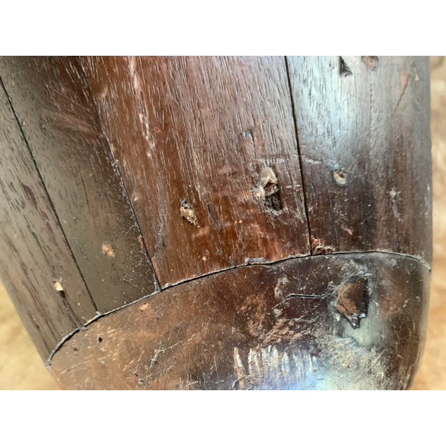 Late 19th Century Double Sided Late 19th Century English Industrial Factory Milliner's Felt Hat Mold Form Numbered With Patina For Sale - Image 5 of 12