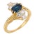 Vintage Sapphire Diamond 18k Yellow Gold Ring, Size 6 For Sale