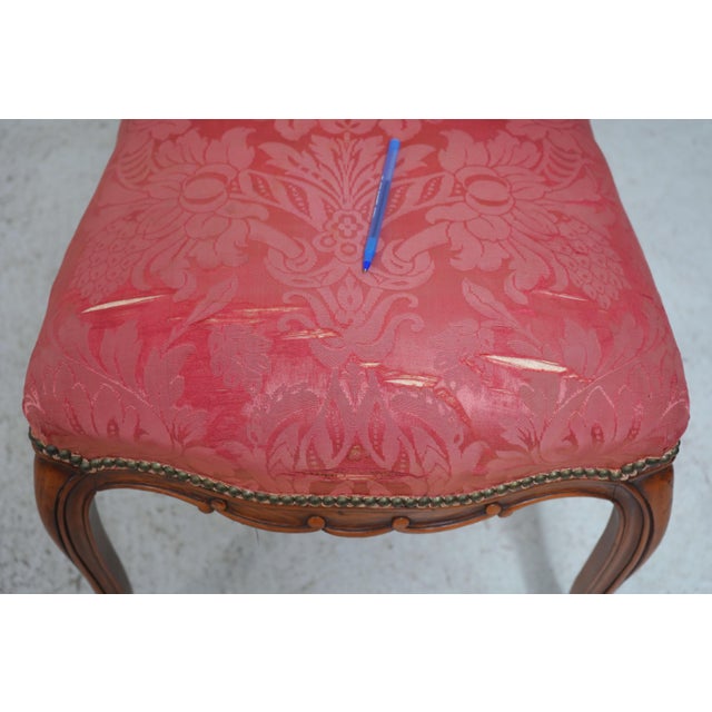 Vintage Leather Top Louis XV Style Carved Table W. 4 Chairs For Sale - Image 17 of 18