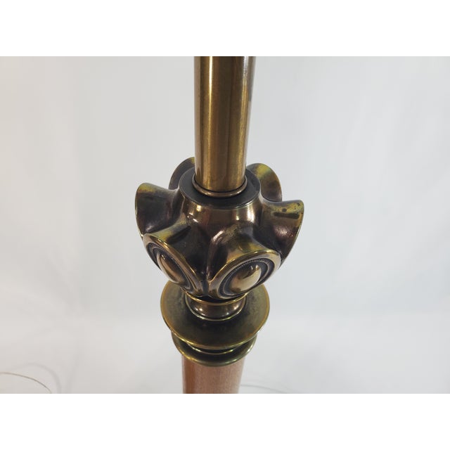 Vintage Stiffel Torchiere Table Lamps Brass Wood - Rare Neoclassical Design - a Pair For Sale In Austin - Image 6 of 13