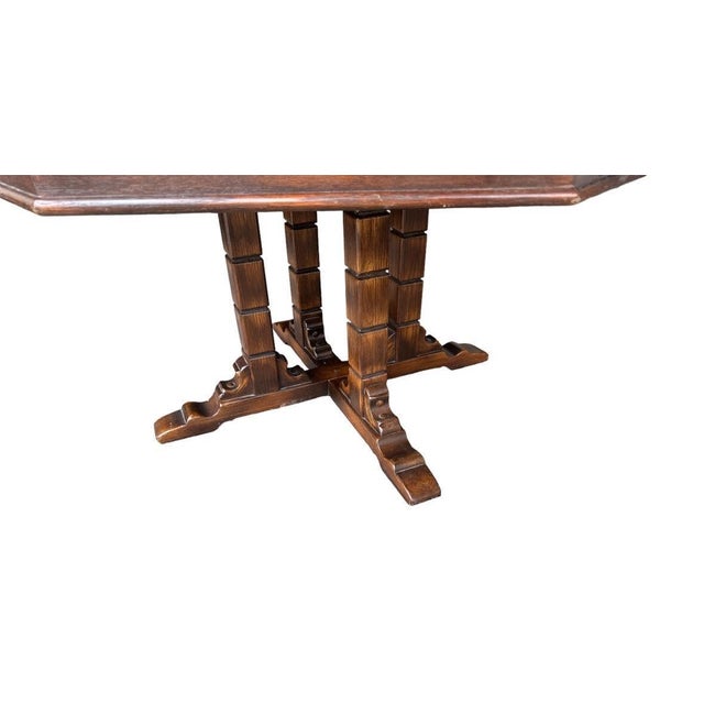 Romweber Viking Oak Octagonal Poker Table Vintage Mid 20th Century