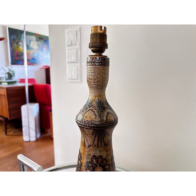 Large Stoneware Lamp by Jean Claude Courjault for Kéraluc, France, 1970s For Sale - Image 6 of 8