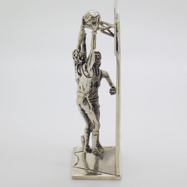 Vintage Italian Handmade Sterling Silver 925 Basket Players Large Rare Figurine Sculpture For Sale - Image 6 of 11