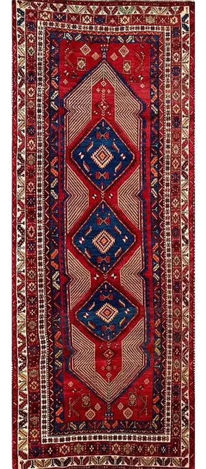 1950s Vintage Persian Heriz Area Rug 5’1″ X 14’0″
