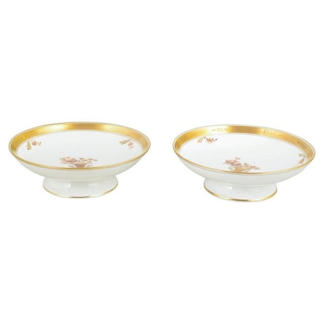 1960s Porcelain Golden Basket Compotes from Royal Copenhagen, 1980s, Set of 2 For Sale - Image 5 of 5