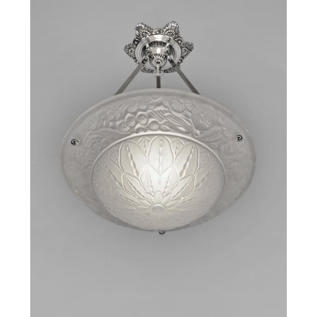 1920s French Art Deco Pendant Light by Petitot 1920s France For Sale - Image 5 of 13
