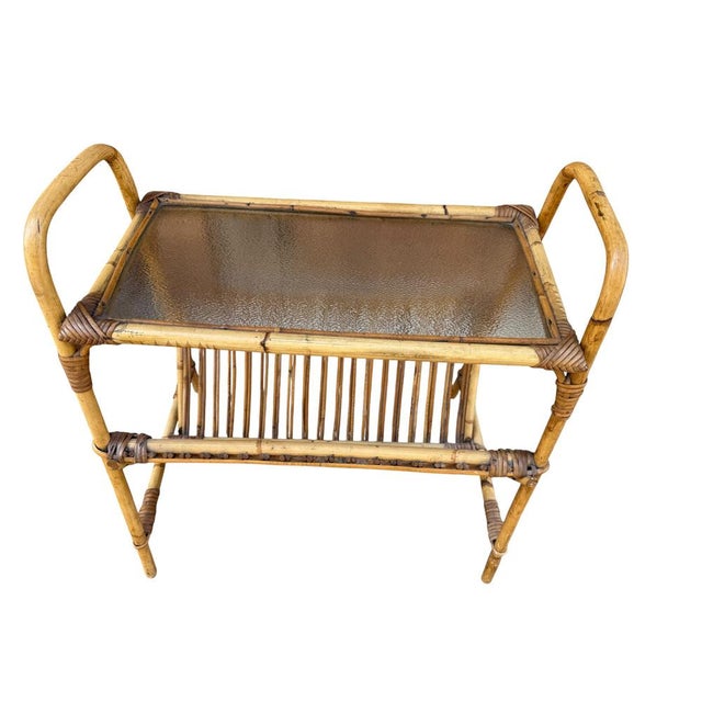 Italian Rattan Side Table, 1950s For Sale - Image 13 of 14