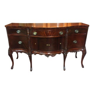 Vintage French Style Sideboard, Mahogany Sideboard Console For Sale
