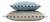 Couple Bicolor Happy Cushions White and Light Blue Velvet from Lo Decor, Set of 2 For Sale