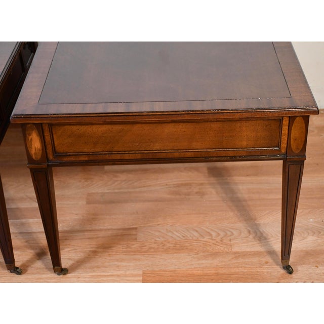 1930s Pair of Brandt English Regency Mahogany Side Tables / End Tables For Sale - Image 13 of 16