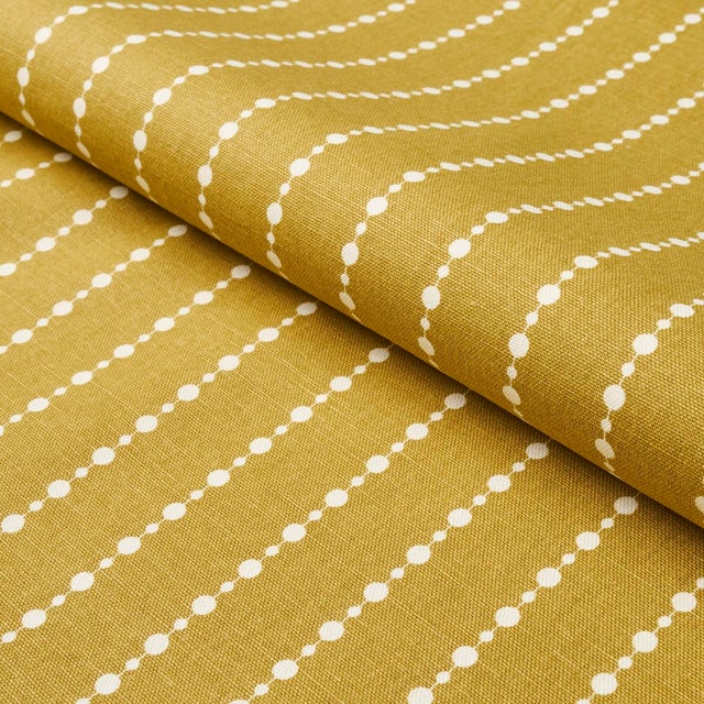 SAMPLE - Schumacher x Neisha Crosland Beaded Stripe Fabric In Straw For Sale