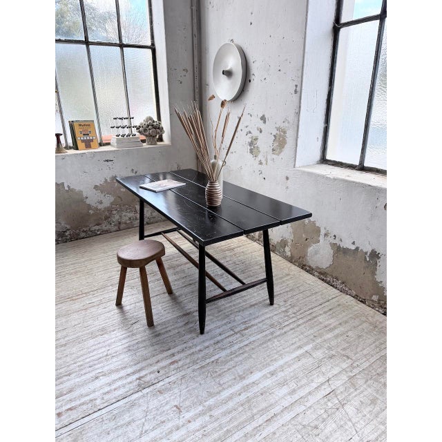 Black Dining Table with Black Patina from Tapiovaara, 1950s For Sale - Image 8 of 18