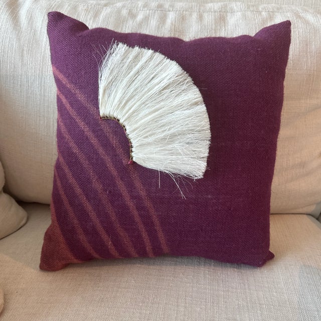 Tribal Uthingo Mulberry Throw Pillow by Charlie Sprout For Sale - Image 3 of 4
