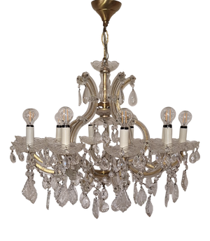 Vintage Chandelier with Cut Crystal Glass, 1970s