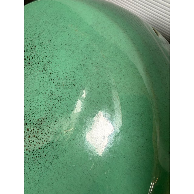 Glazed Ceramic Outdoor Garden Stool, Turquoise For Sale - Image 4 of 12