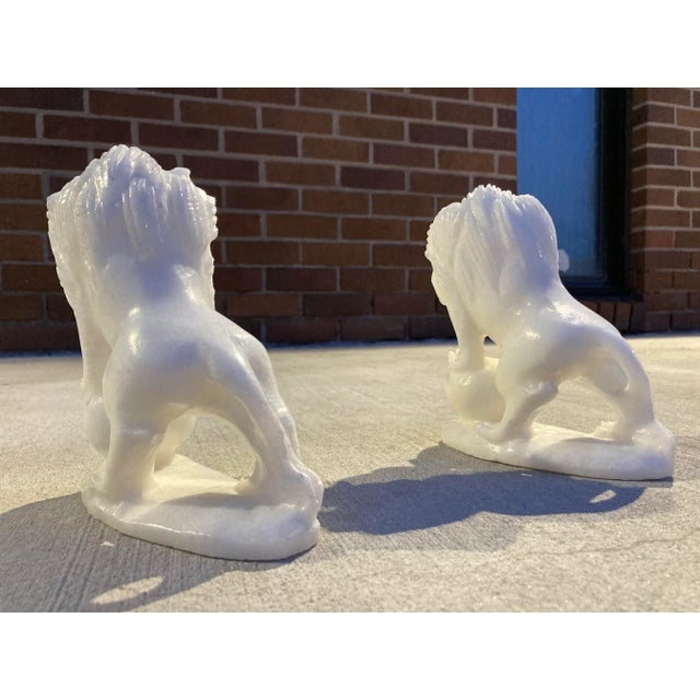 Pair of Carved Vietnamese Soapstone Figural Lion Sculptures For Sale - Image 4 of 13