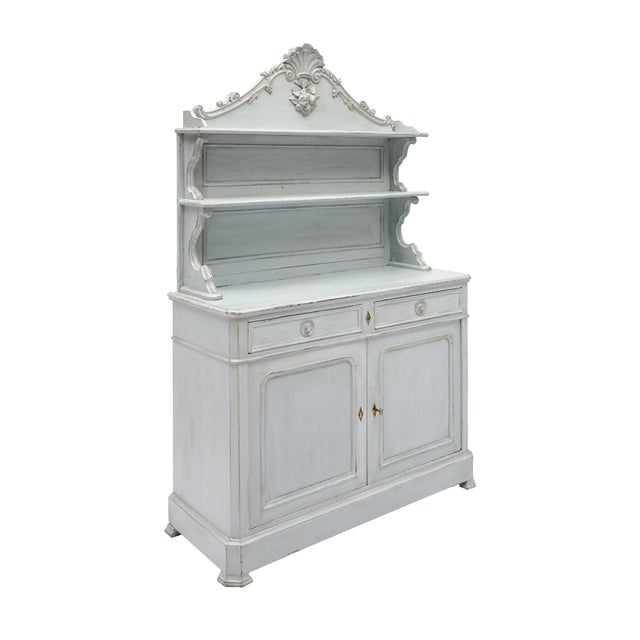 French Provincial French Provincial Painted Double Corps Buffet, "Saint Hubert”, Circa 1880 For Sale - Image 3 of 9