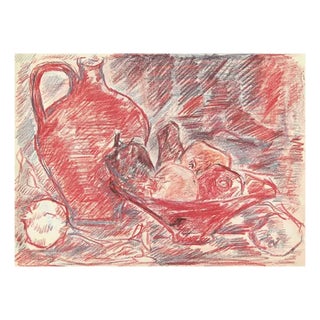 Herta Hausmann, Still Life, Pastel on Paper, Mid-20th Century For Sale