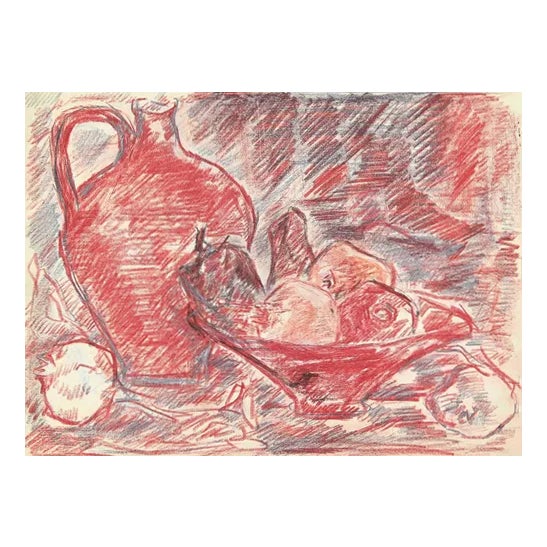 Herta Hausmann, Still Life, Pastel on Paper, Mid-20th Century For Sale