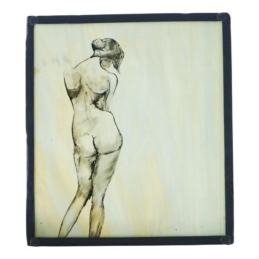 Nude Figure, Mid 20th Century, Stained Glass For Sale