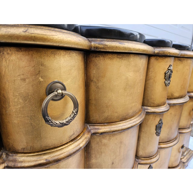 Gold Leaf or Gilt Scalloped Front Chest of Drawers For Sale - Image 13 of 18