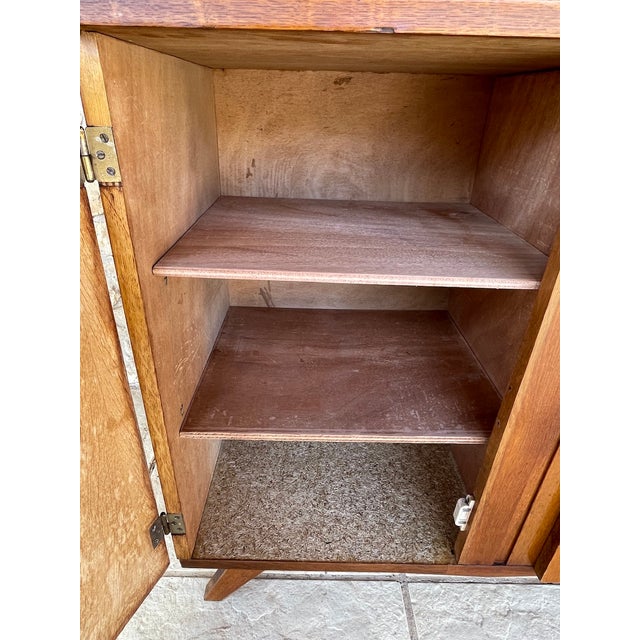 Mid-Century Flamed Oak Storage Cabinet, 1960s For Sale - Image 18 of 18