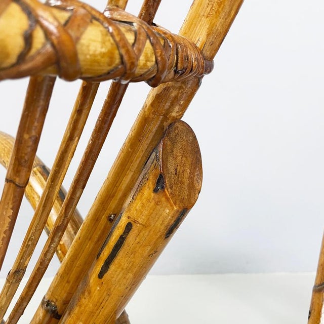 Set of Mid-Century Modern Italian Armchairs in Curved Rattan, 1960s For Sale - Image 16 of 18