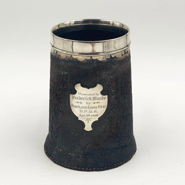 Leather Tankard With Silver Mounts, American For Sale In San Francisco - Image 6 of 6