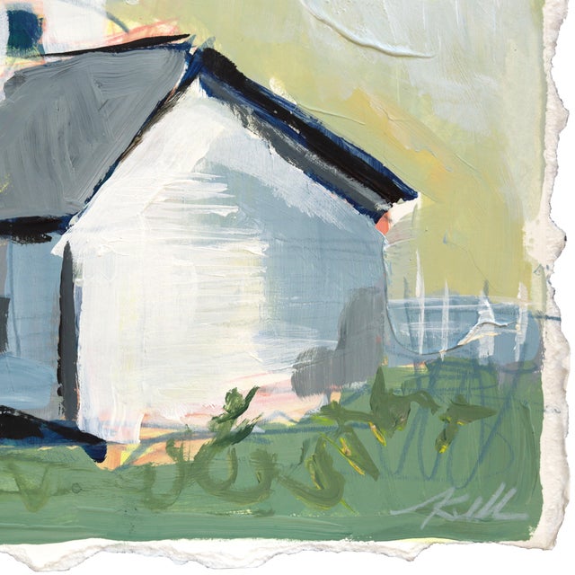 2020s Boston Light - Lighthouse Still Life Mixed Media Painting on Paper Original Artwork by Kellie Newsome For Sale - Image 5 of 5